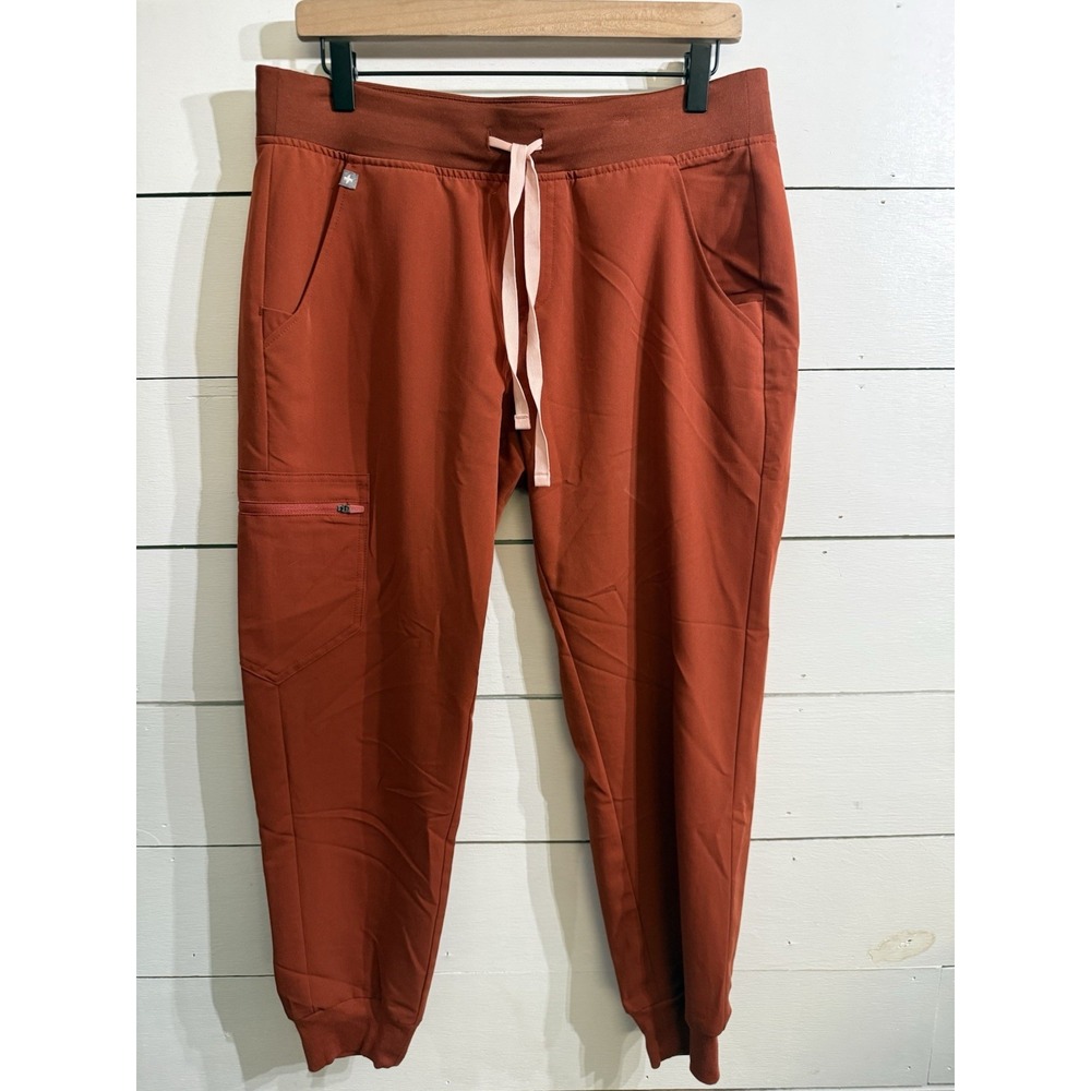 FIGS Zamora Auburn Rust Orange Jogger Scrub Pants Womens Medium Petite Medical